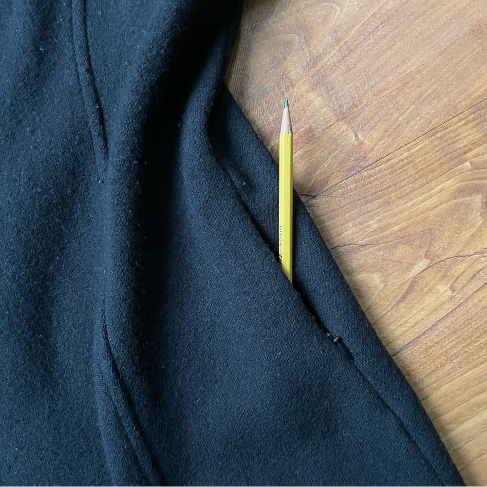 Icelandic Design Black & Brown Wool Coat with Metal Buttons Stand Collar Detail - Picture 9 of 15
